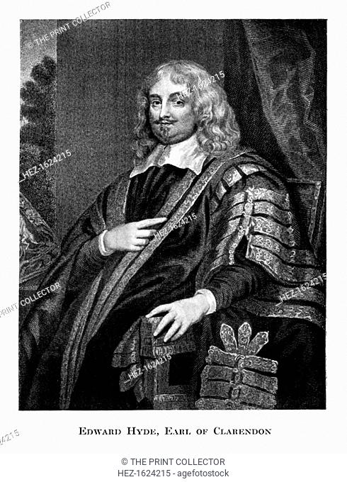 Edward Hyde (1609-1674), 1st Earl of Clarendon, 19th century. Hyde was an historian and statesman