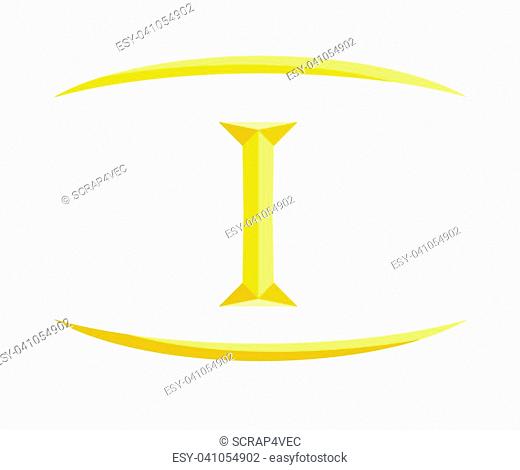 roman numerical number 1 type one in alphabet letter logo mark iconic design illustration for calender number or any count in badge military metal emblem with...