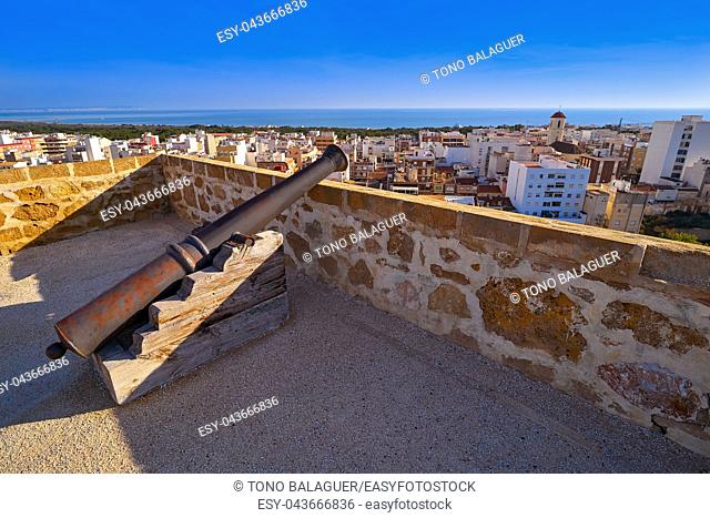 Guardamar del Segura Castle cannon in Alicante of Spain