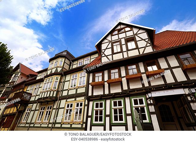 Stolberg facades in Harz mountains of Germany