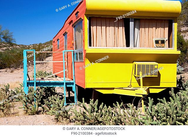 Abandoned house trailer, Arizona NPR