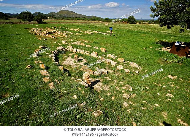 Archaeological navetiformes structures of s' Hospitalet Vell 1000-900 BC Balearic Islands Mallorca Spain