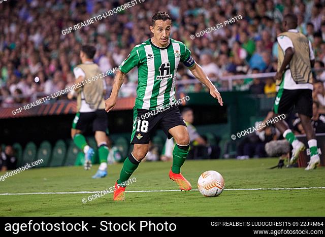 Seville, Spain. 15h, September 2022. Andres Guardado (18) of Real Betis seen during the UEFA Europa League match between Real Betis and Ludogorets at Estadio...