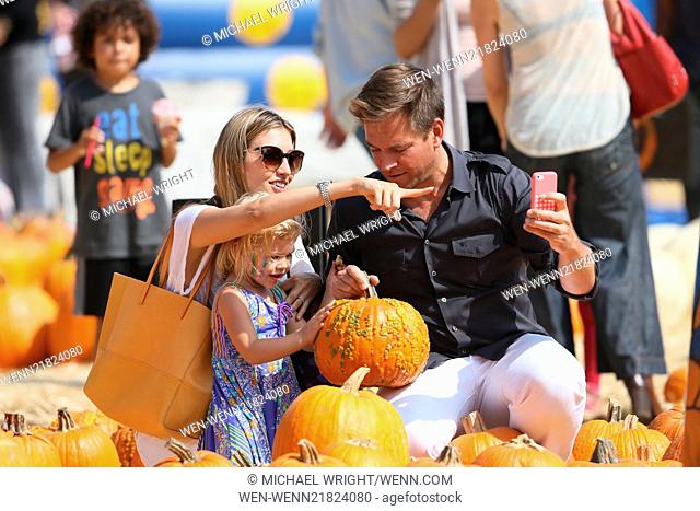 Michael Weatherly and wife Bojana Jankovic seen taking their daughter Olivia Weatherly to Mr. Bones Pumpkin Patch Featuring: Michael Weatherly, Bojana Jankovic