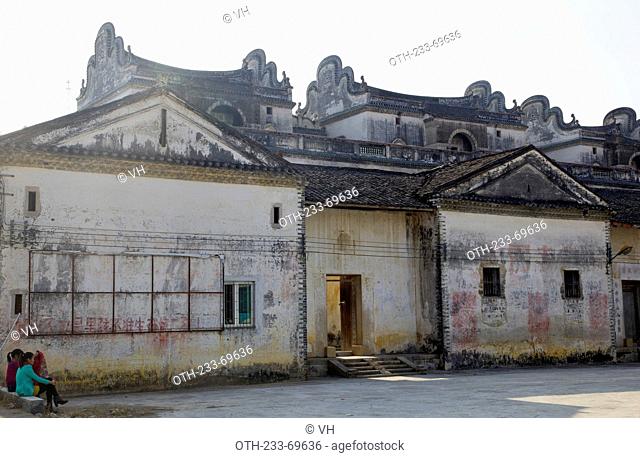 The Xue Fa ancestral hall built in 1923-1935 by Zhu family. An architecture of mixture of east and the west at Yangshan prefecture, Guangdong, China