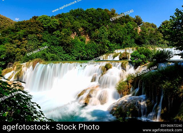 National Park Krka and Cascade of Waterfalls on River Krka, Croatia