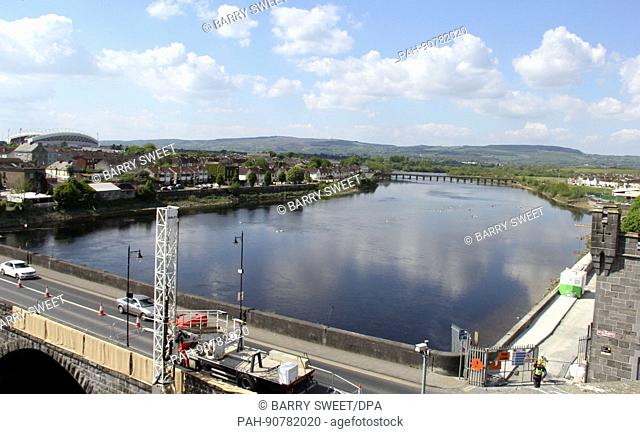 LIMERICK, IRELAND, May 8, 2017-Work began on King John's Castle in Limerick, Ireland, in 1212 and took decades to complete. It is about 800 years old