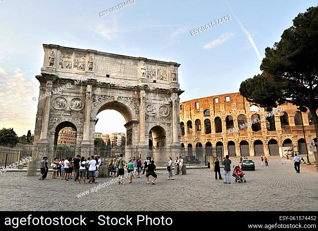 View of the Arch of Constantine, Rome,