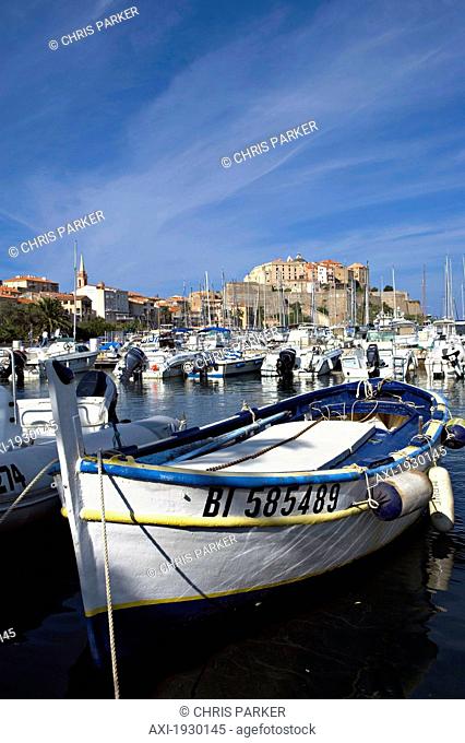 The marina and citadel at Calvi. The Balagne district. Corsica. France