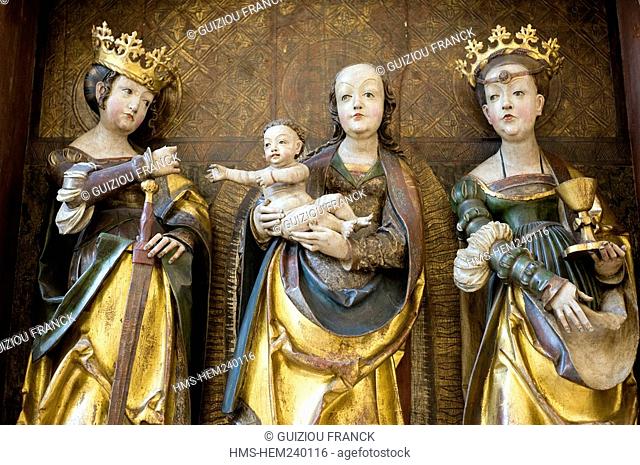 Germany, Berlin, Museum Island, listed as World Heritage by UNESCO, the Bode museum, details of a 1520 altarpiece of Saint Anne