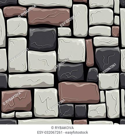 Seamless pattern with decorative stones. Vector stone wall. Decotative illustration can be use for web design, for design printing