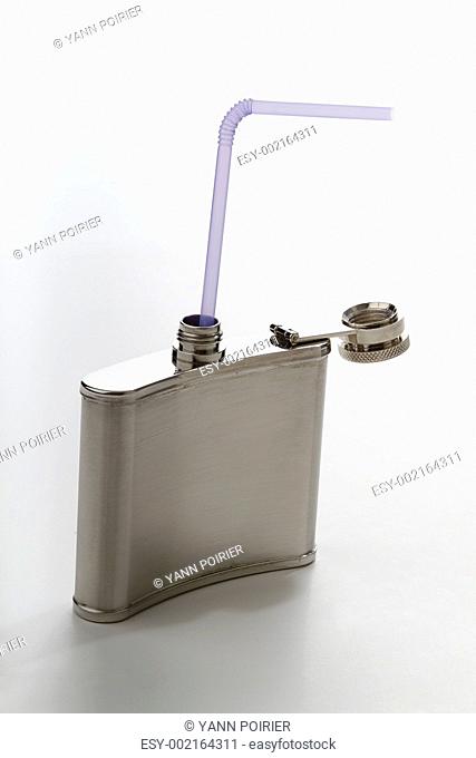 A flask and a straw