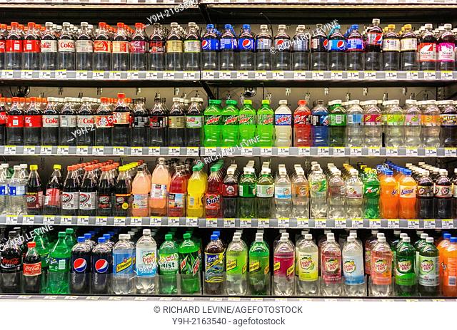 Soda and other beverages in a grocery store in New York