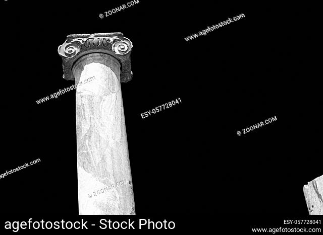 column  temple and theatre in ephesus  antalya turkey asia sky the ruins