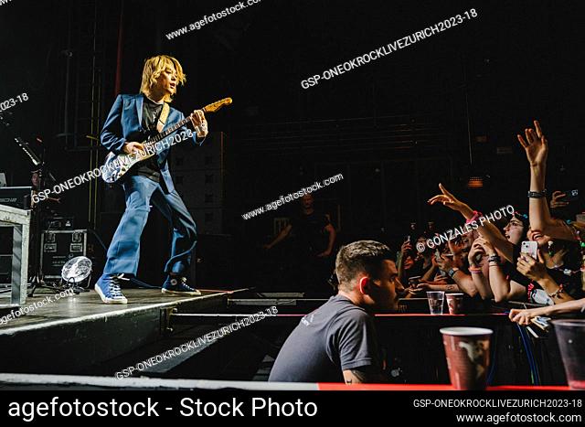 Zurich, Switzerland. 11th, July 2023 The Japanese rock band One Ok Rock performs a live concert at X-tra in Zurich. Here guitarist Toru Yamashita is seen live...