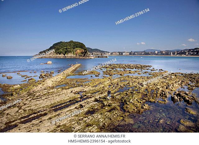 Spain, Basque Country, Guipuzcoa province (Guipuzkoa), San Sebastian (Donostia), European capital of culture 2016, La Concha Beach