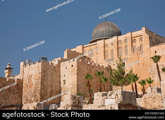 Al-Aqsa (el-marwani) solomons stables mosque in Old City of Jerusalem in Israel
