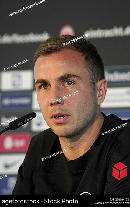 June 28, 2022, Deutsche Bank Park, Frankfurt, press conference with new signing Mario Gotze, in the picture press conference with new signing Mario Gotze