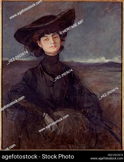 Portrait of Countess Anna de Noailles, born Brancovan (1876-1933), poet, c1905. Creator: Jean Louis Forain