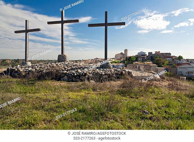 Crosses in Belmonte de Tajo. Madrid. Spain