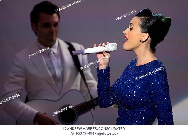 Singer Katy Perry performs during a a concert commemorating the Special Olympics with United States President Obama in the State Dining Room of the White House...