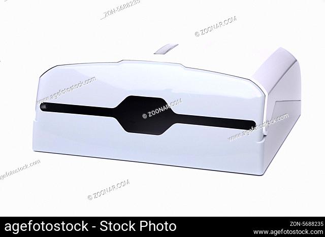Box for tissues paper towel isolate on black background