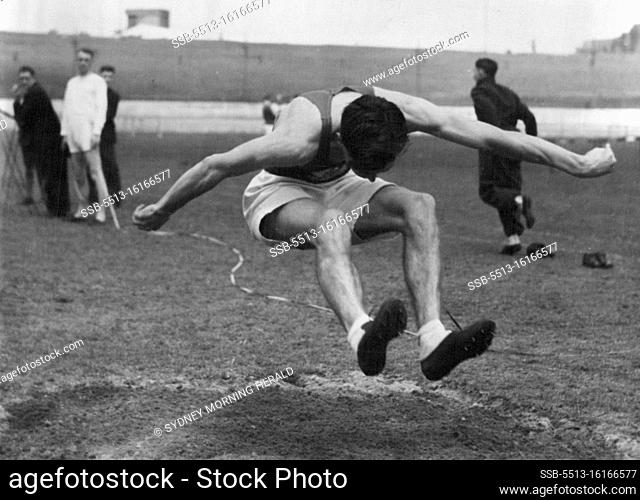 Sport - Athletics - Events Long Jump. October 22, 1952