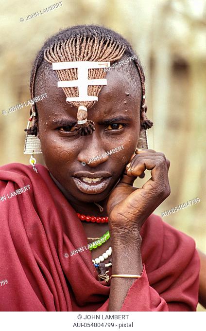 africa, tanzania, masai man portrait