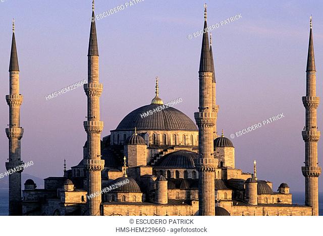 Turkey, Istanbul, Sultanahmet District, listed as World Heritage by UNESCO, Sultan Ahmet Camii Blue Mosque