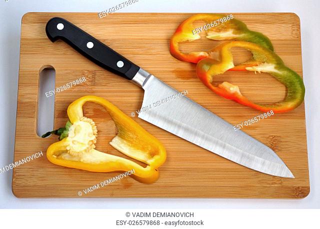 Knife cook universal on a chopping board