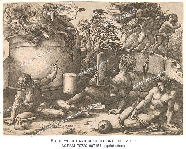 The Expulsion from Paradise, Engraving, sheet: 9 3/8 x 12 5/8 in. (23.8 x 32 cm), Prints, Amico Aspertini (Italian, Bologna ca