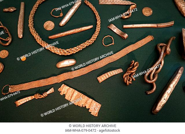 The Cuerdale Hoard, a hoard of more than 8, 600 items, including silver coins, English and Carolingian jewellery, hack silver and ingots