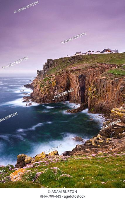 Land's End clifftops and hotel, Cornwall, England, United Kingdom, Europe