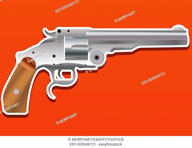 Gun, Handgun, Pistol or Revolver, vector illustration