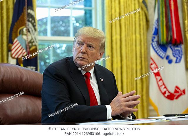 United States President Donald J. Trump was joined by Acting Secretary of the United States Secretary of Defense Kevin McAleenan, Admiral Karl Schultz of the U
