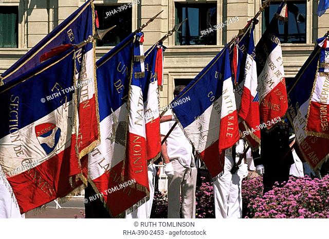 Veterans remember fallen comrades, Bastille Day, 14th July, Cannes, Alpes-Maritimes, Provence, France, Europe