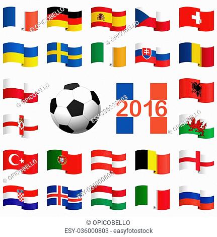 alle flags of national teams of france soccer championship