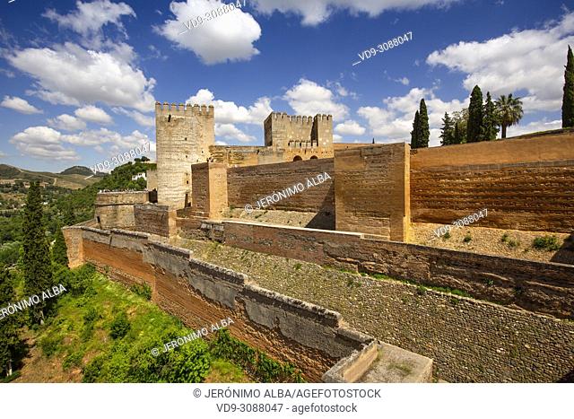 The Alcazaba. Alhambra, UNESCO World Heritage Site. Granada City. Andalusia, Southern Spain Europe