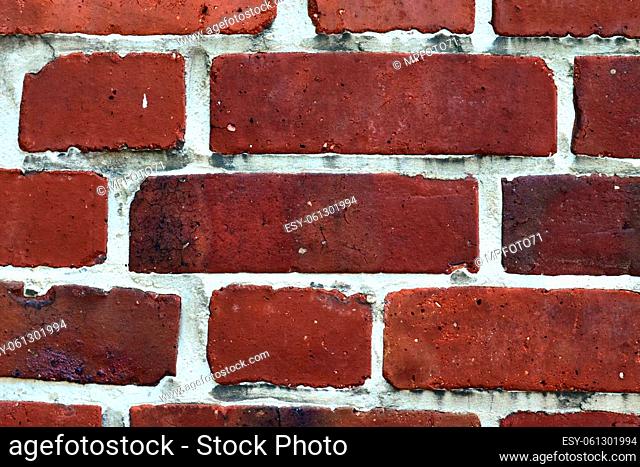 Old brick wall. Texture of old weathered brick wall panoramic background