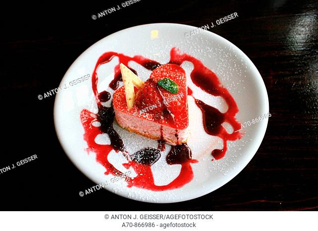 Heart-shaped ice-cream dessert