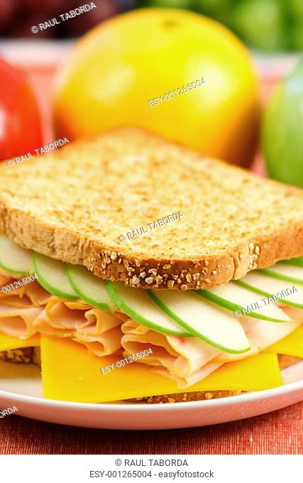 fresh apple and honey ham sandwich