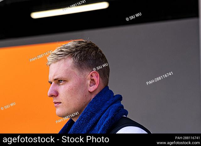 Mick Schumacher of Germany and Haas F1 Team is pictured on the Pit Lane prior the F1 Grand Prix of Spain at Circuit de Barcelona-Catalunya on May 22