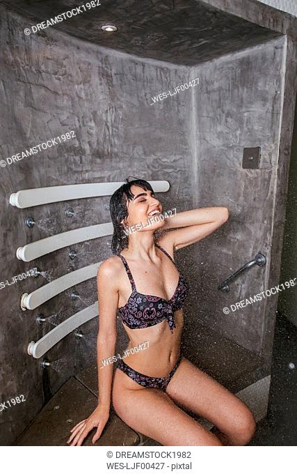 Woman enjoying a spa