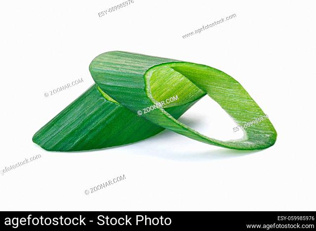 Chopped green leek, scallion or spring onion (Allium fistulosum)
