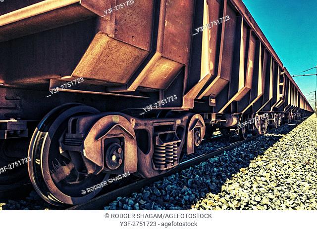 Railway truck used to ship iron ore across South Africa from the mine to a smelting plant