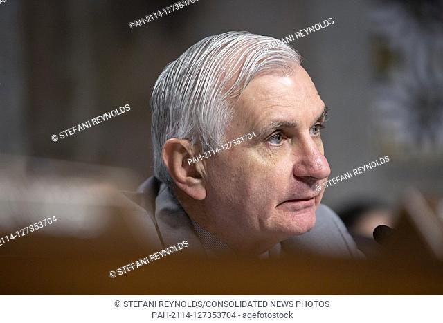 United States Senator Jack Reed (Democrat of Rhode Island) listens as Director of Defense Capabilities and Management at the Government Accountability Office...