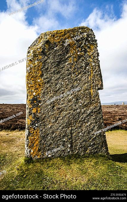Detail of Ring of Brodgar. Orkney Islands mainland, Stromness, Scotland, United Kingdom, UNESCO Heart of Neolithic Orkney World Heritage Site