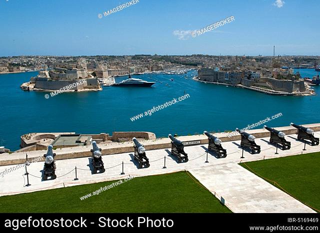 Salute Cannons, Cannons, Fort St Angelo of La Vittoriosa, Fort St Michael, La Valletta, Malta, il-Belt Valetta, Europe