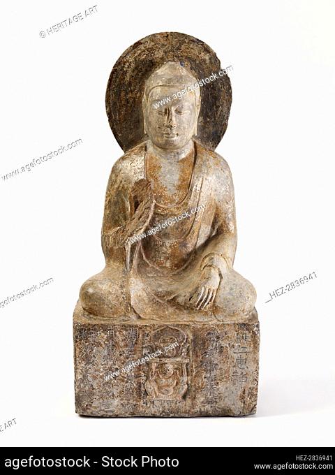 Seated Shijia Buddha (Shakyamuni), Sui dynasty, Dated 582 CE. Creator: Unknown