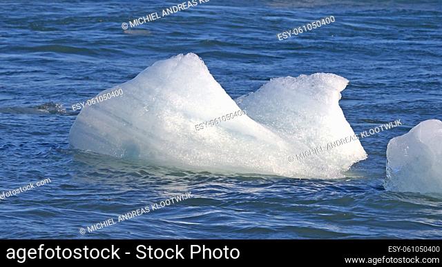 Icebergs floating at diamond beach, Jokulsarlon, Iceland